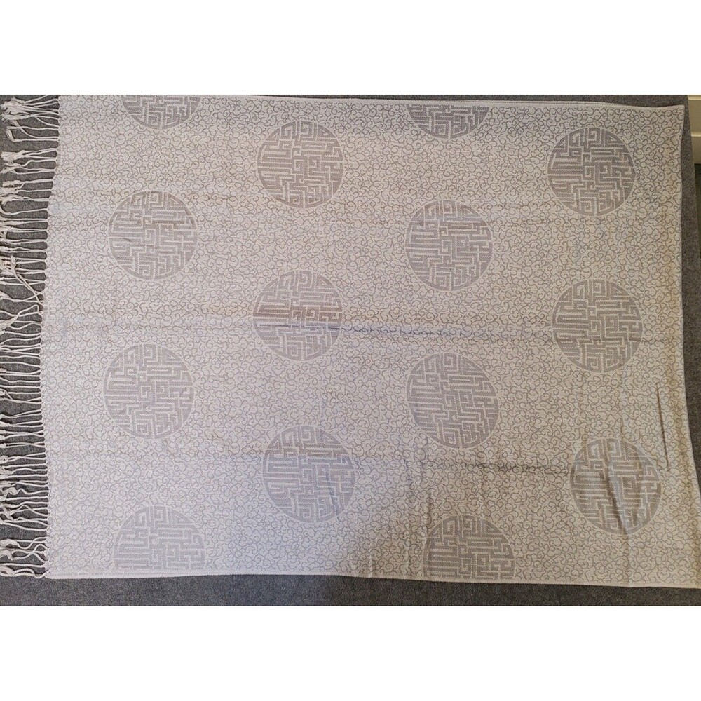 Pashima Scarf Shawl Gray Two Tone, 70% Pashima 30% Silk with Twist Fringe
